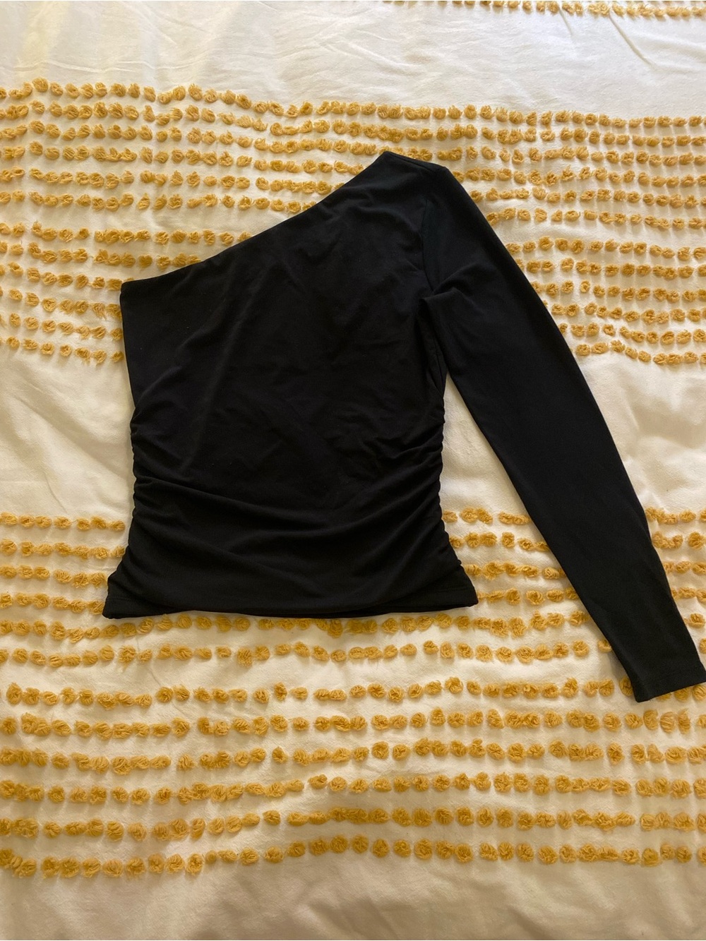 Abercrombie & Fitch Black One-Shoulder Long Sleeve Top